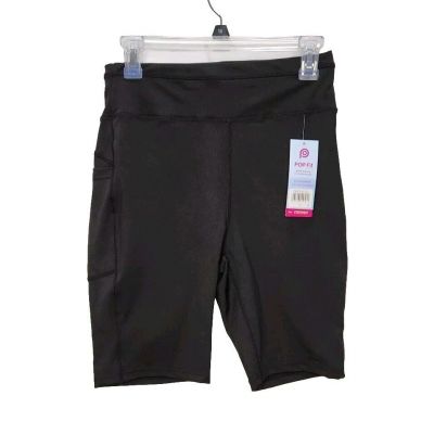 Pop Fit Womens Large Black High Rise Legging Shorts POP1012-1